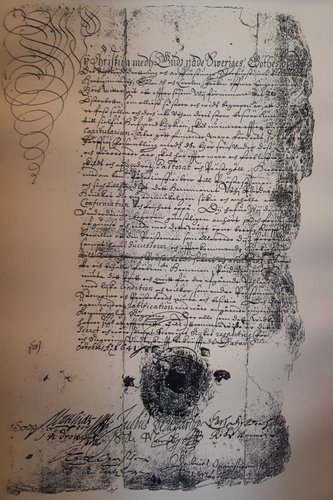 Kirje, jolla Pudasjärven seurakunta itsenäistettiin 1641.